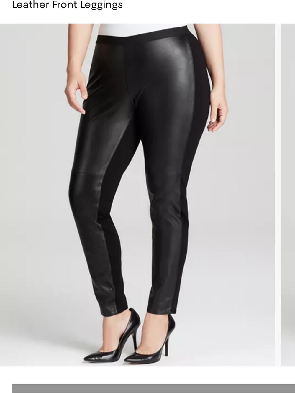 Eileen Fisher Lamb Leather Front Panel Tapered Pull On Pants Leggings M Black
